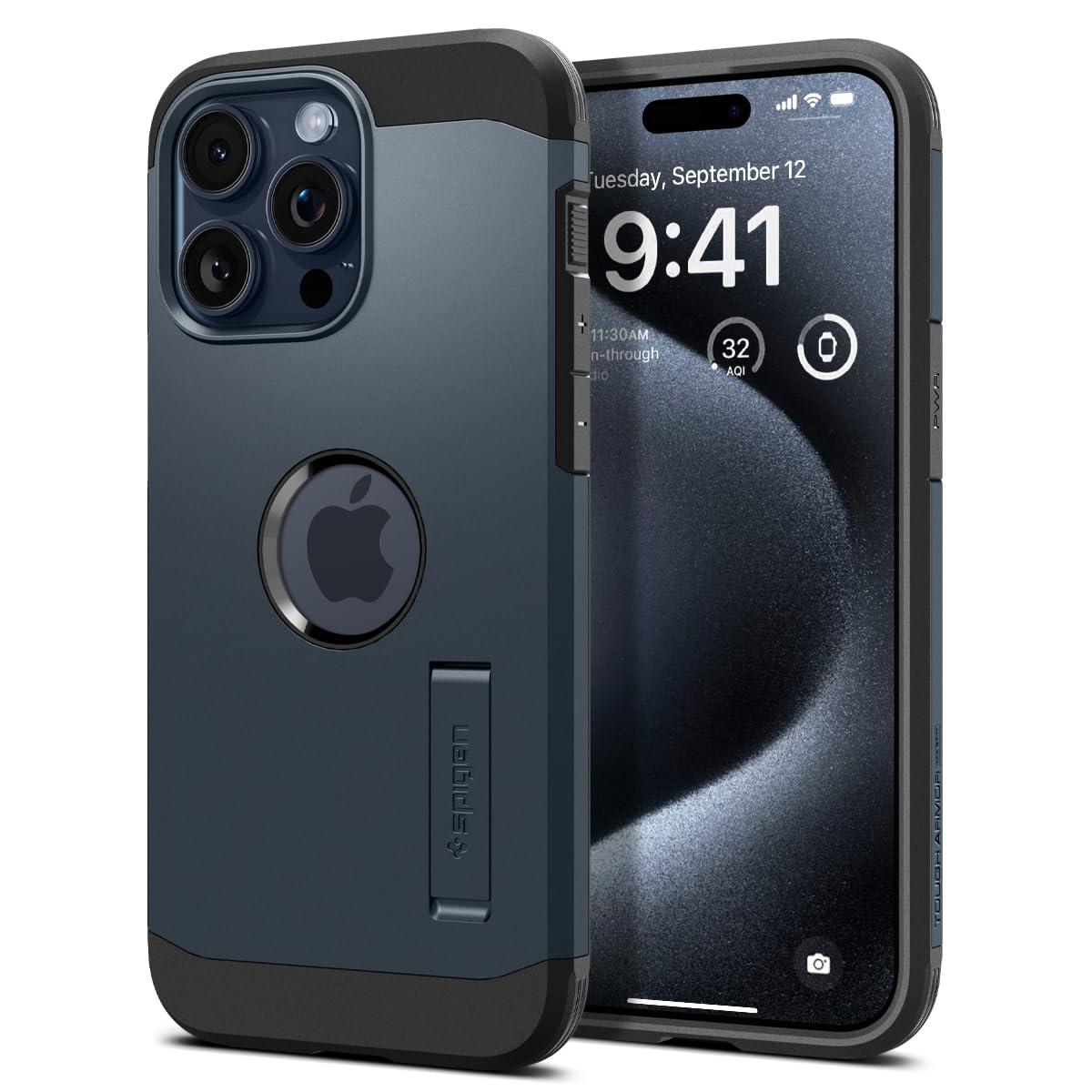 Spigen Tough Armor MagFit Back Cover Case Compatible with iPhone 15 Pro (TPU + Poly Carbonate | Metal Slate)