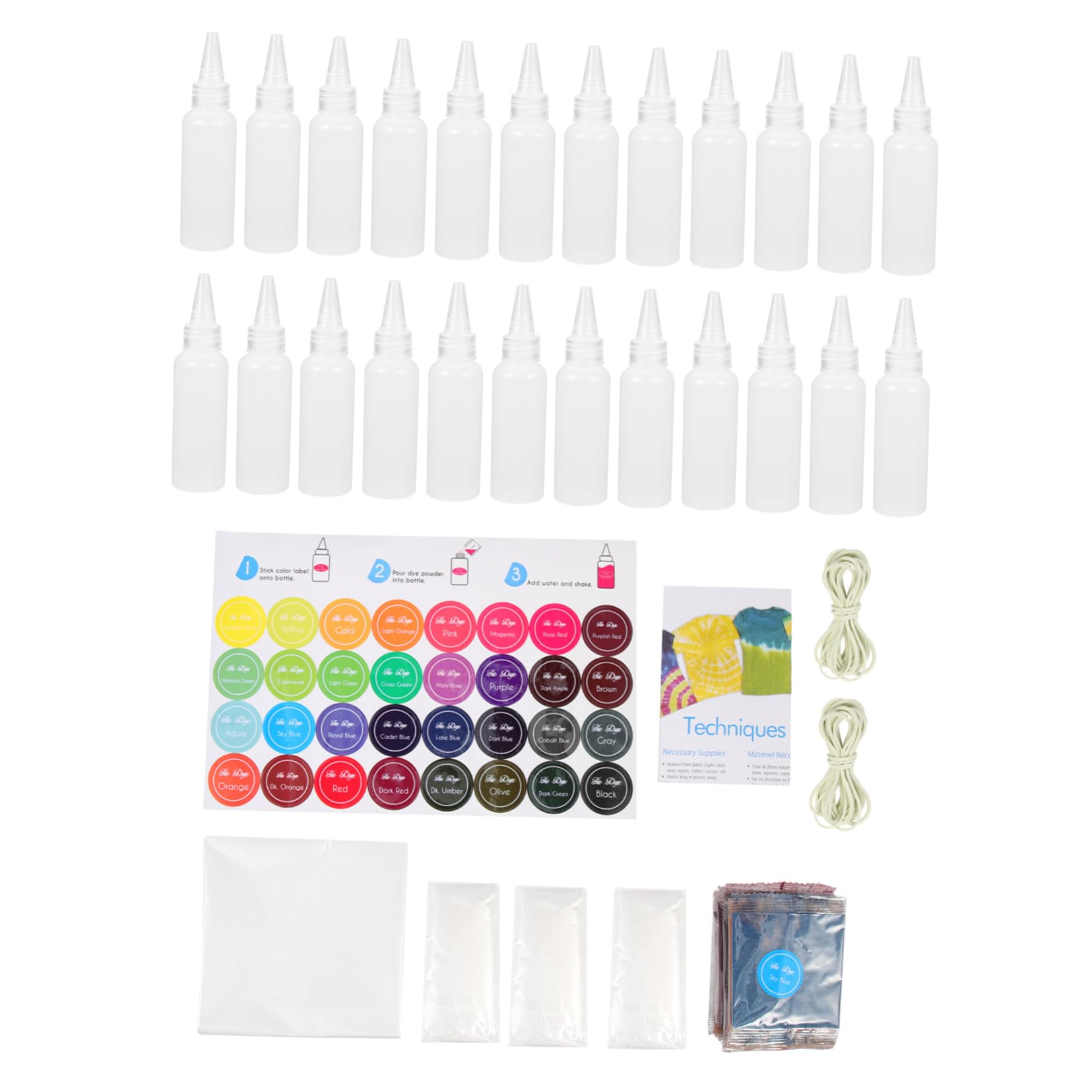 Artibetter Traje Teñido Anudado Polvo Para Teñir Kit Para Teñir Mayor Para Fiestas De Teñido Nudos Suministros Para Ropa