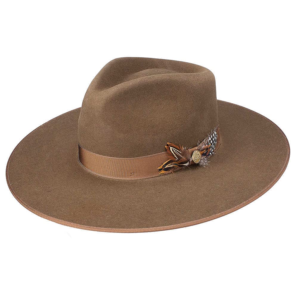 StetsonHats Womens Oak Midtown 4 1/2 Bound Edge Brim Fashion Hat L Brown