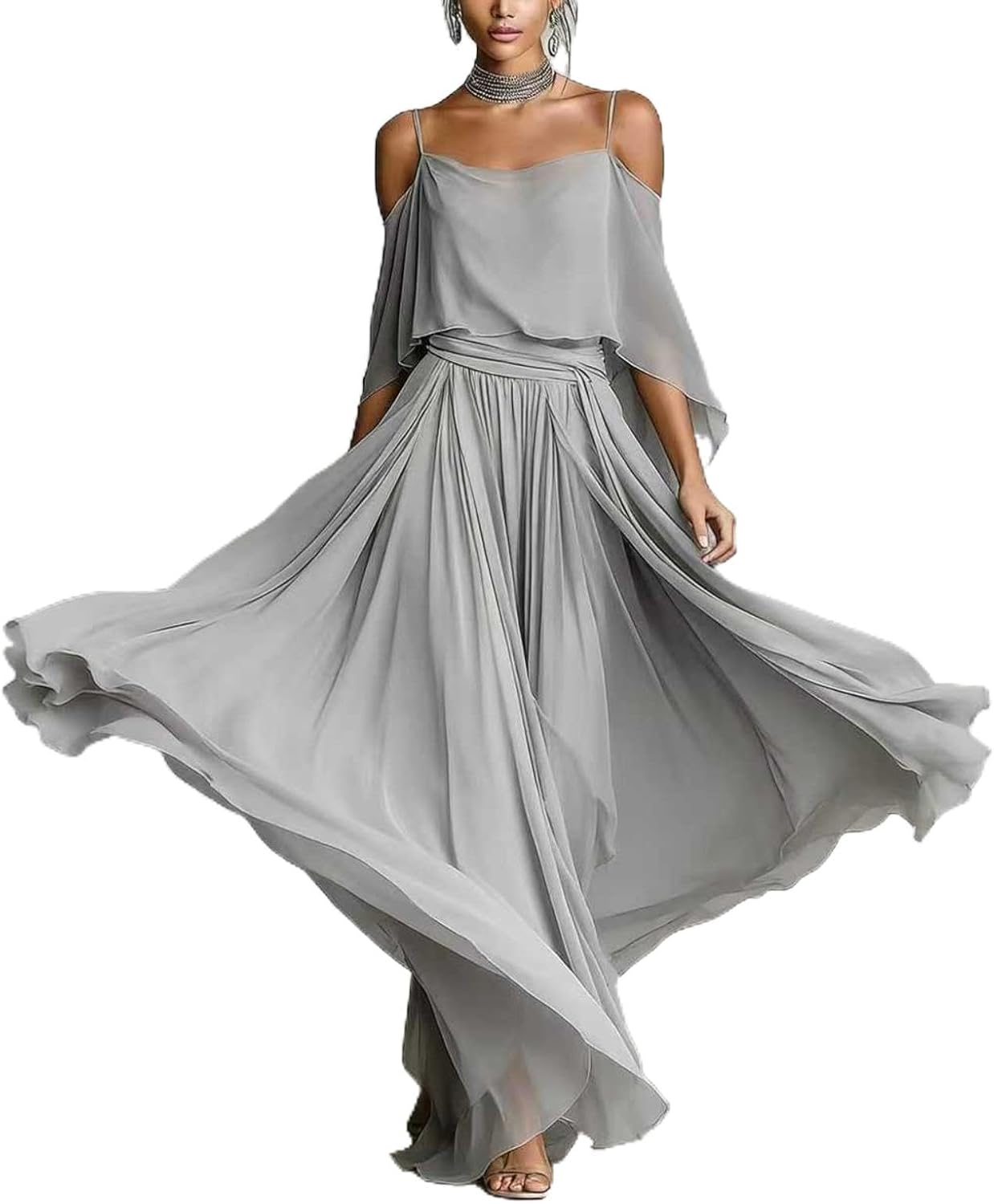 Aoleaky Women's Keyhole Neckline Sleeveless Maxi Dress, Casual A-Line Formal Dress