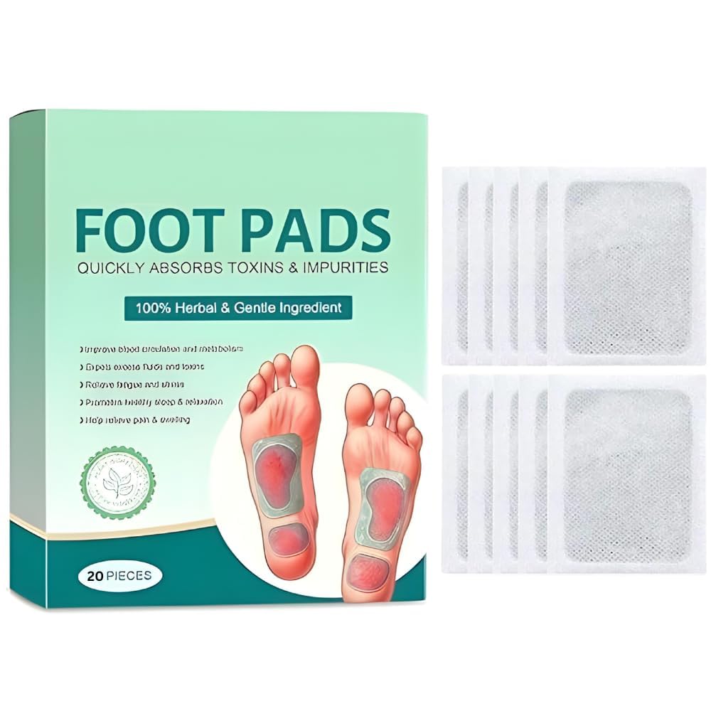 10 Pads 100% Herbal And Gentle Ingredient Detox Foot Pads, 10 Pieces, Natural Ingredients for Sleep AidPain Relief, Toxin Removal with Bamboo Vinegar and Acupoint Micro-Massage Technology detox foot patch (Pack of 10)
