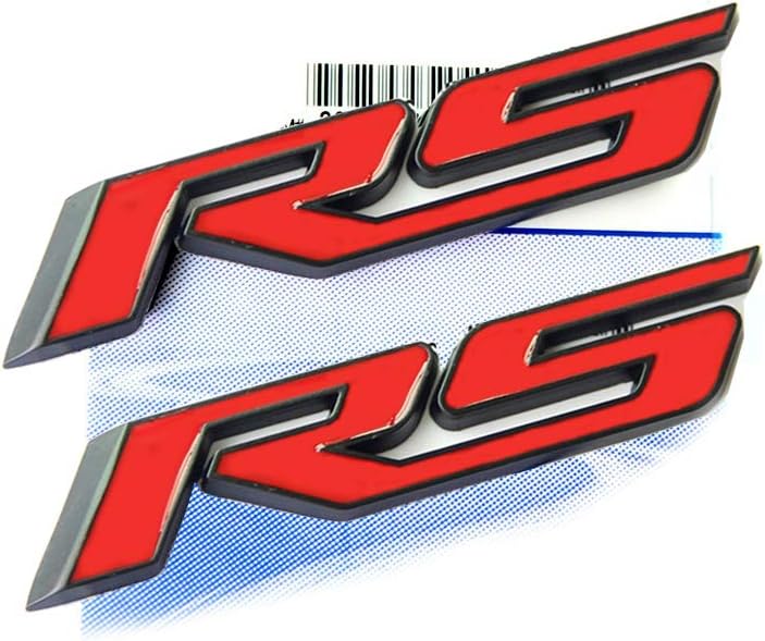 Yoaoo 2pcs OEM Rs Decal Emblem Badges Compatible with Zl1 1LE Series Matte Black Red Metal