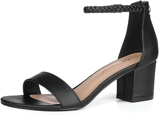 black block heel ankle strap