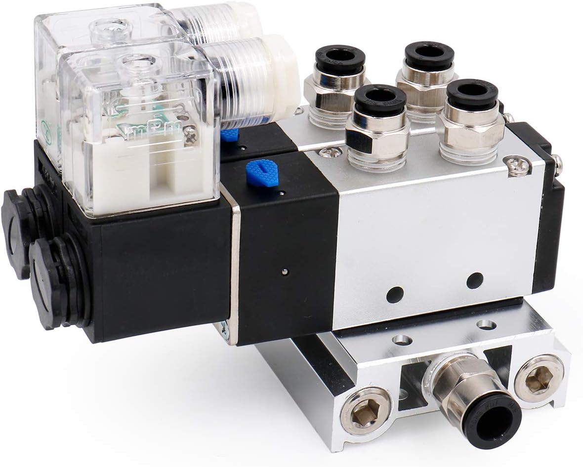 HESCHEN ÉLECTROVANNE PNEUMATIQUE électrique 4V210-08 24VDC PT1/4 5 voies 2 po... EUR 31,99