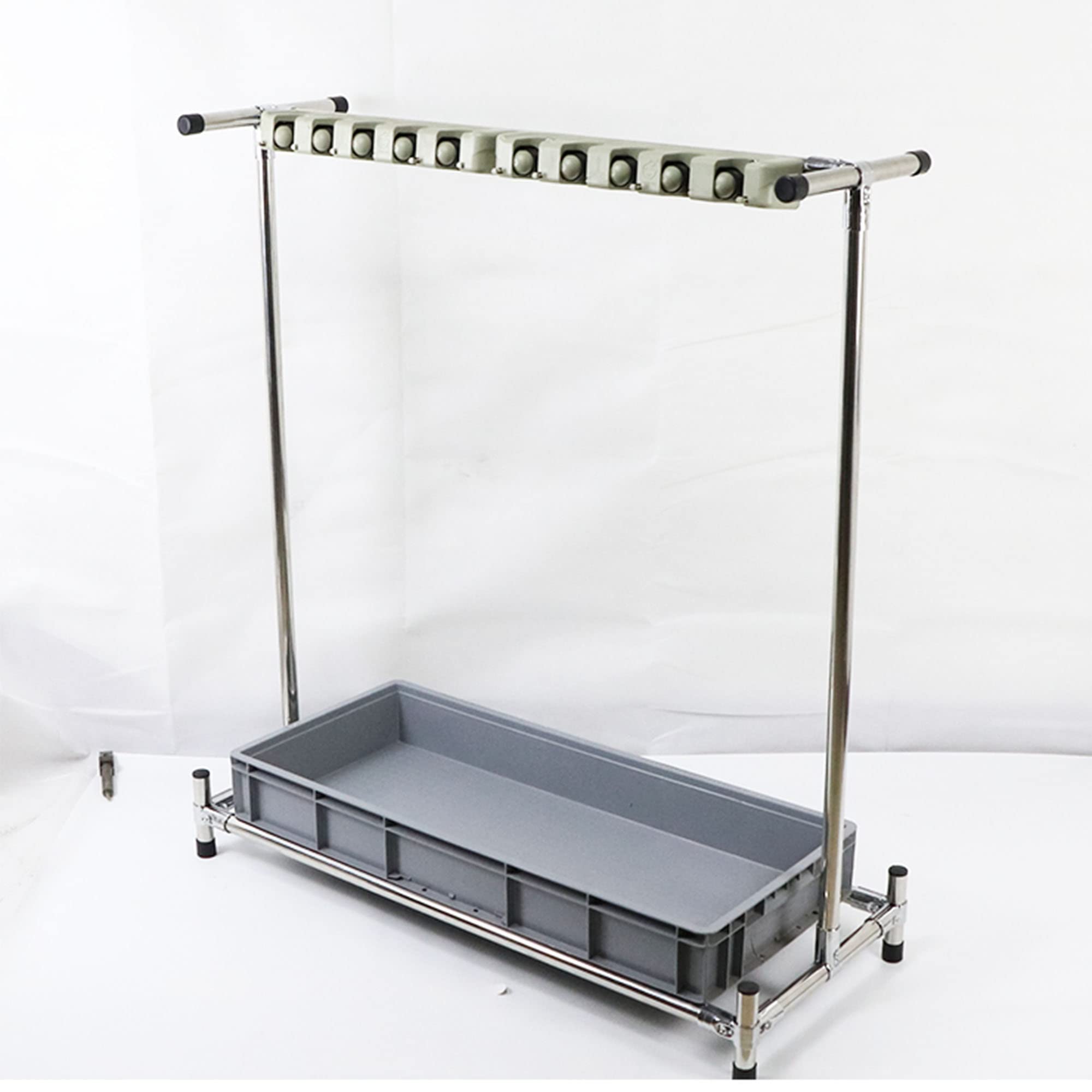 Movable Floor Standing Mop Broom Holder,Commercial Stainless Steel Mop Rack, Cleaning Supplies Organizer,Garden Tool Storage,Umbrella Stand,Put Wet Mops,5 Slots,for Garage,Schools,Hospitals,Factories