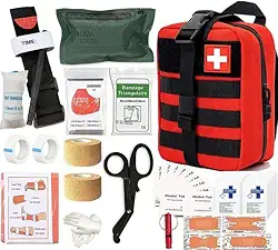 Kit Médico Mini de Primeiros Socorros - Táticas de Sobrevivência, Equipamento de Campismo Molle, Mochila Trauma, Torniquete, Bandagem