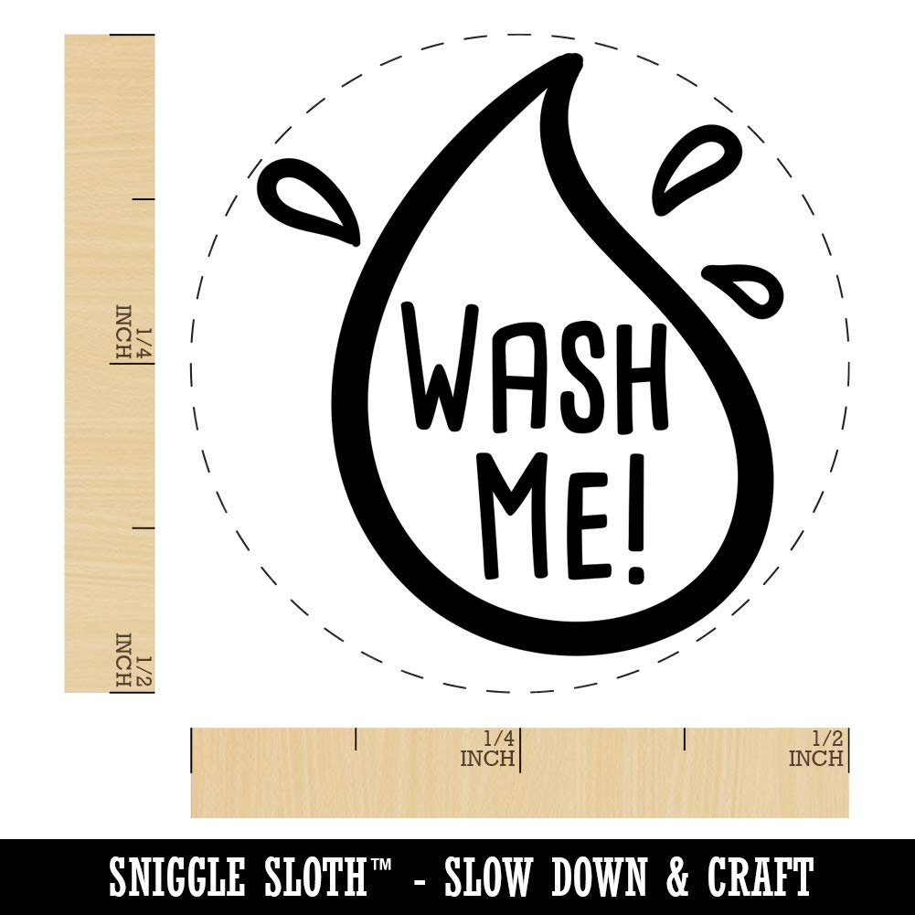 Wash Me Chicken Egg Rubber Stamp - 1/2 Inch Mini