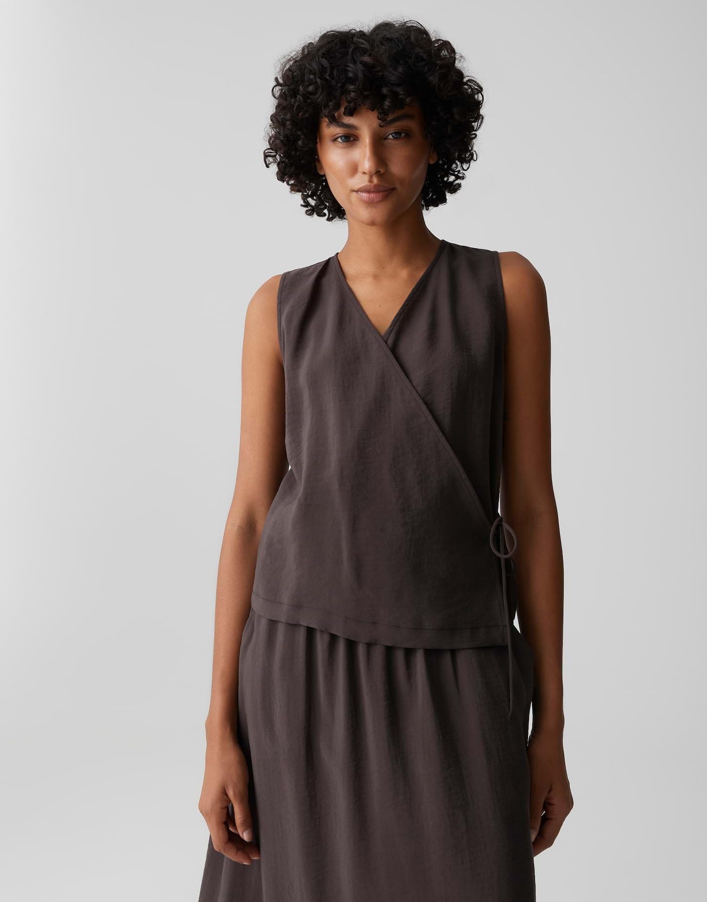 OPUS Damen Blusentop | Wickeltop mit Bindetail Regular Fit