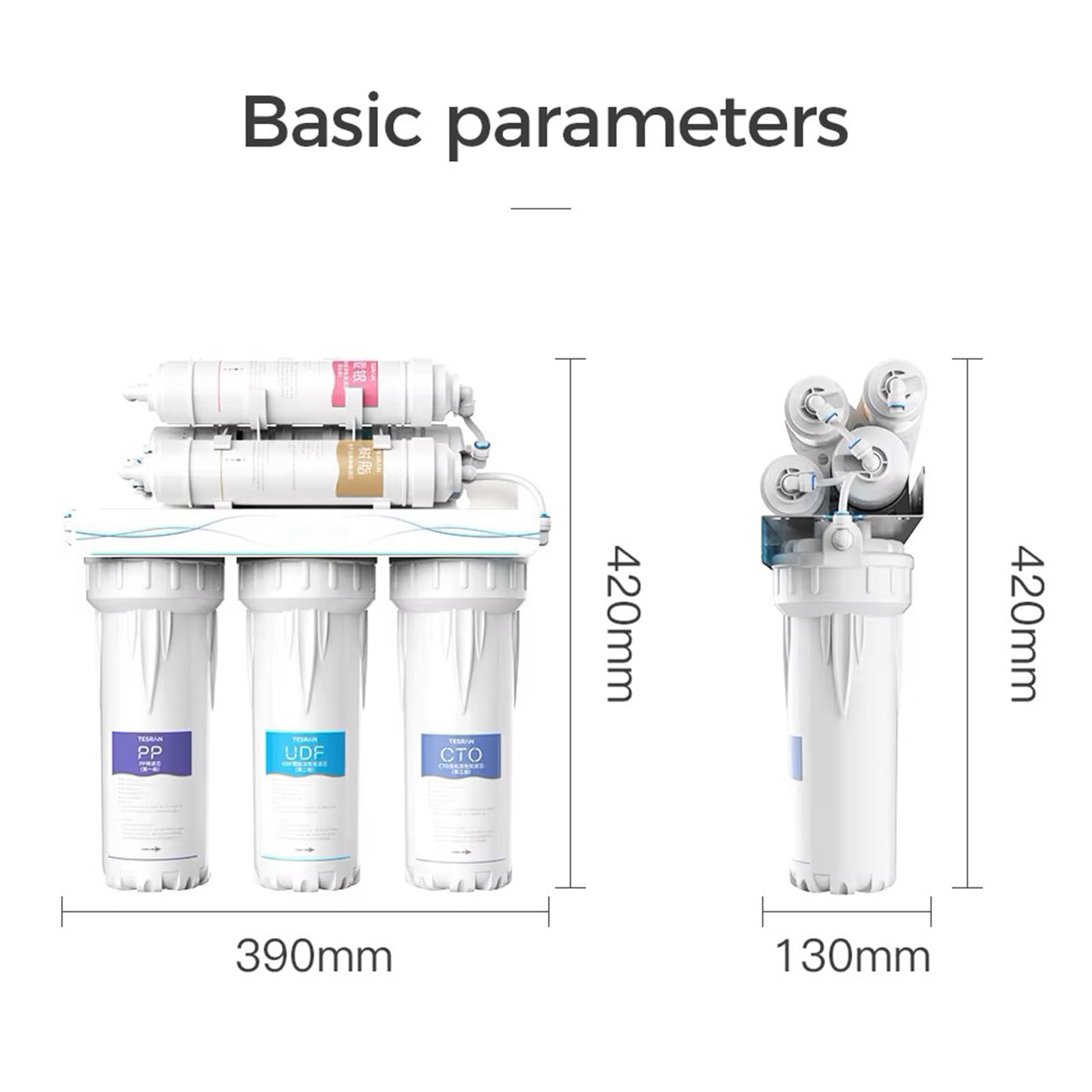 Sistema De Filtrado De Agua, Filtración De Agua Potable por ósmosis Inversa De Nivel 7, Montaje En Pared/encimera/bajo Fregadero, Purificador De Agua para Peceras Comerciales Domésticas