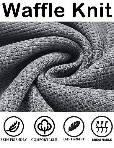 COOFANDY Men's Hooded Sweatshirts Long Sleeve Casual Pullover Hoodie Waffle Knit Sweatshirt with Pocket4