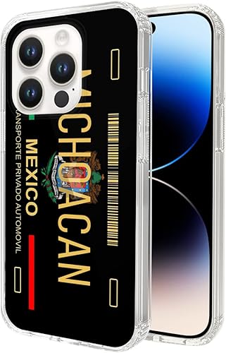 PINGBOX Funda para teléfono de Michoacán compatible con iPhone 15 Pro Max, funda a prueba de golpes