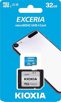 KIOXIA EXCERIA 32GB microSDHC Card – UHS-I, R100MB/s reading
