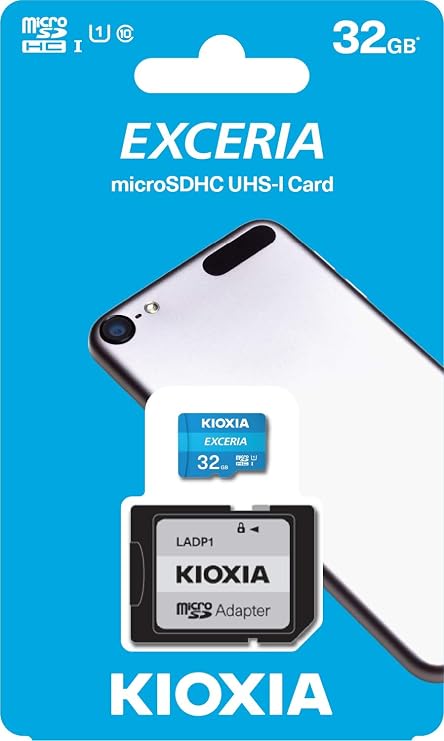 KIOXIA EXCERIA 32GB microSDHC Card – UHS-I, R100MB/s reading