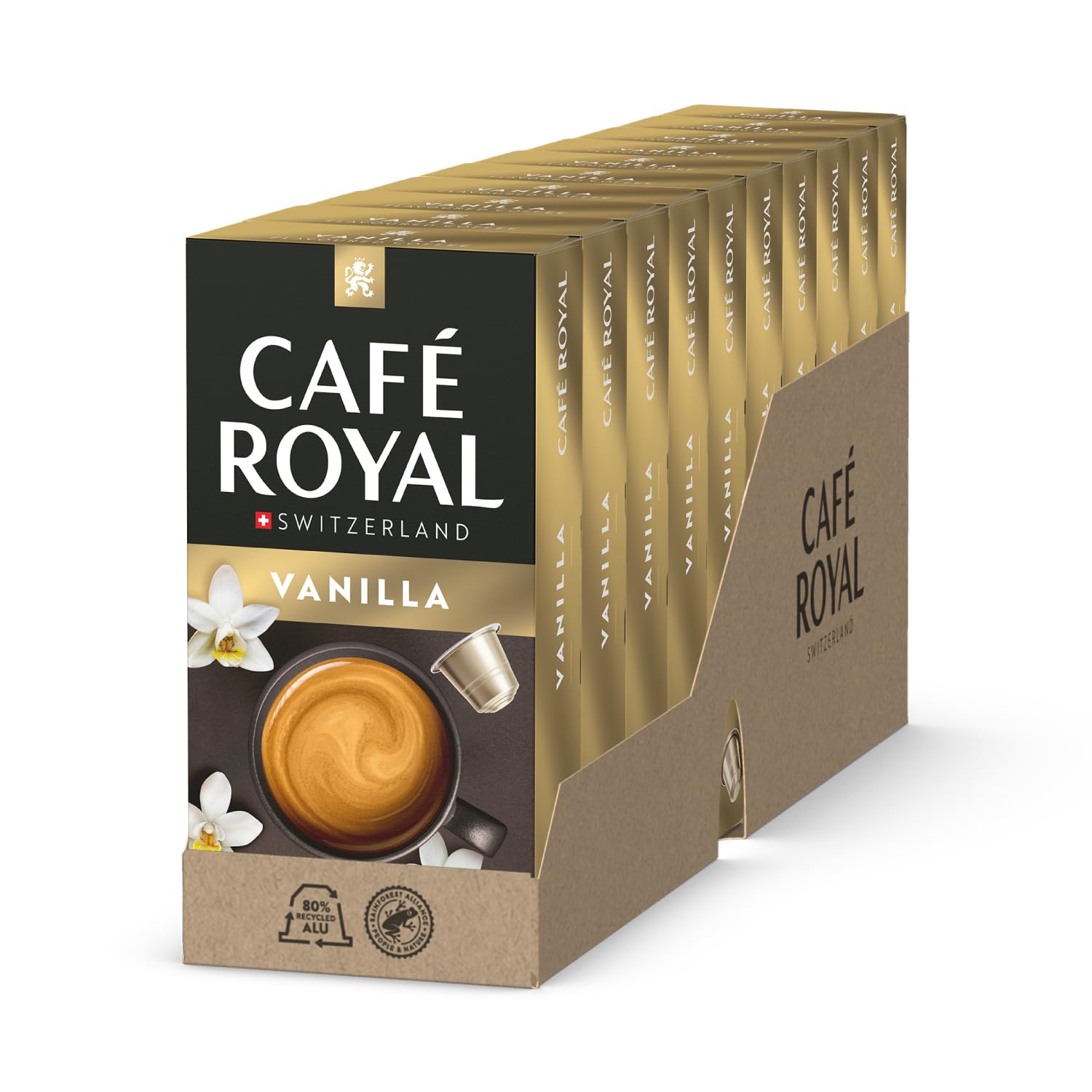 Café Royal Vanilla – 100 Nespresso® Compatible Capsules, 100% Arabica, Rainforest Alliance, Flavoured Coffee