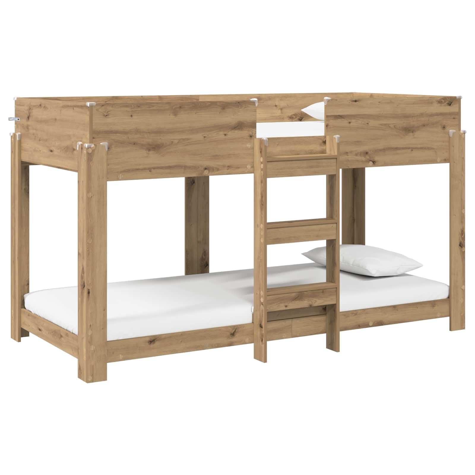vidaXL Lit Superposé pour Enfants Chêne Artisanal 90 x 190 cm, Lit superposé Moderne, Kids rectangulaire, Cadre Gain de Place, Meuble stylé, Durable et sécurisé