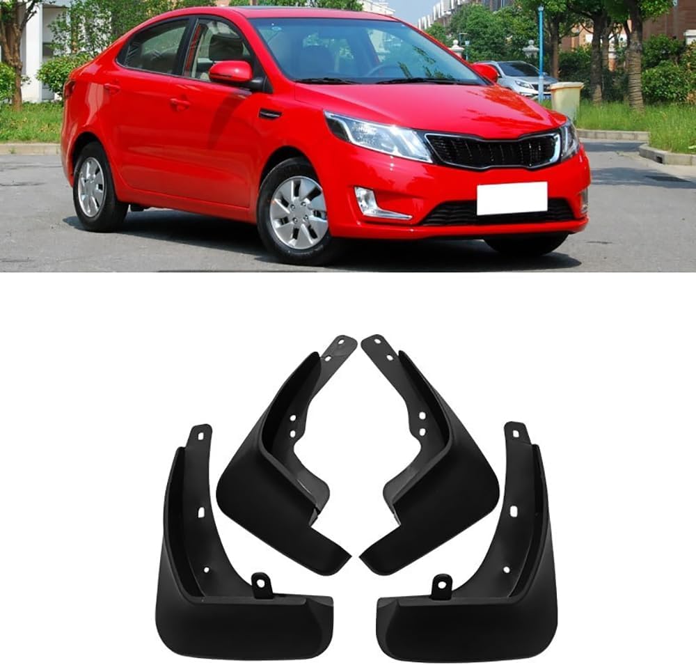 RESKIU 4PCS Mud Flaps for Kia K2 (Rio) 2011-2014, Splashproof No Drill Easy Install Front Rear Wheel Protection Fender Mudflaps All-Weather Splash Guards
