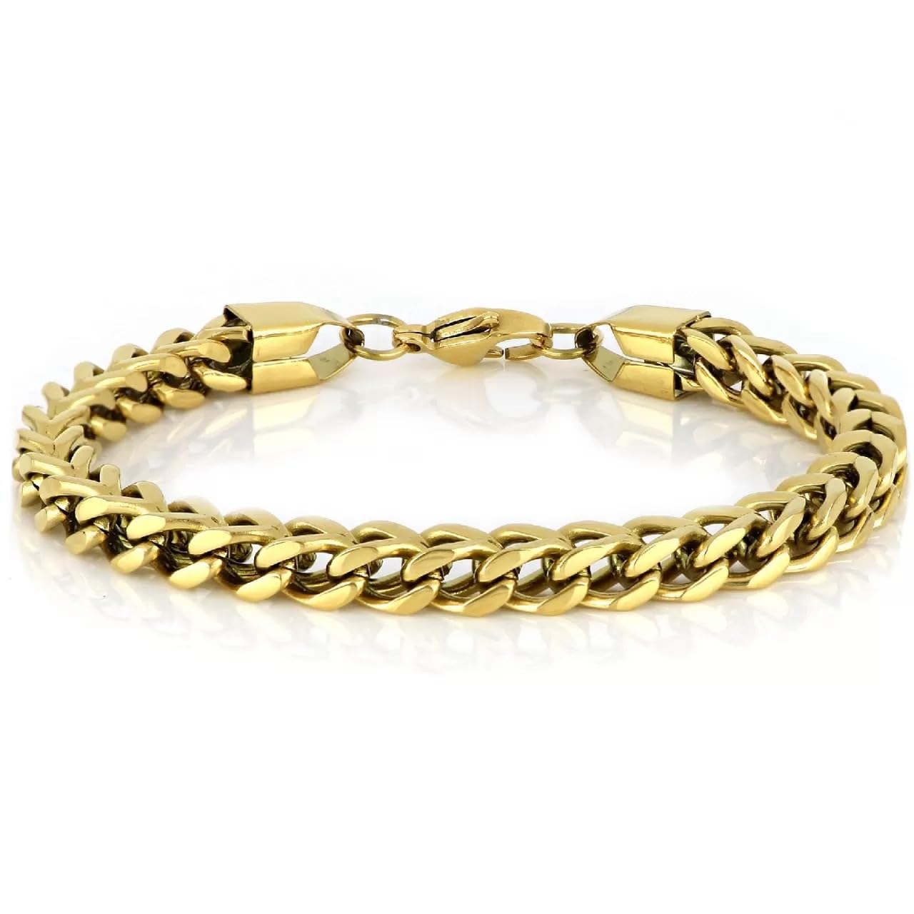 Designer 6mm Stainless Steel Cuban Bracelet For Men Two-Strand Wheat Franco Chain Bracelet Fashion Bracelet Men Jewelery (Gold) (B0CT319TLQ) Amazon Price History, Amazon Price Tracker