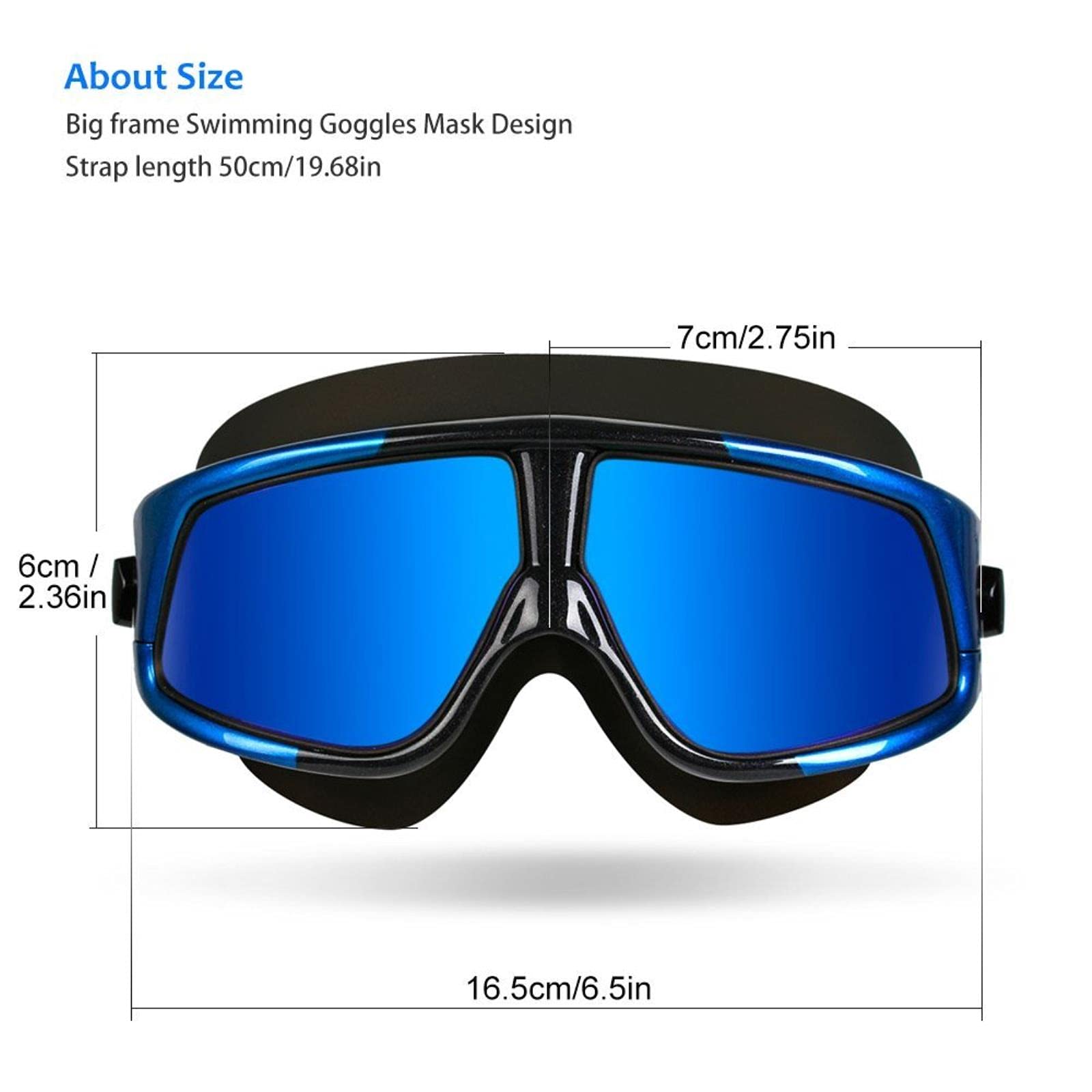occhialini, Occhiali da nuoto for uomo e donna, anti-appannamento, UV, montatura grande, for adulti, sportivi, impermeabili, in silicone