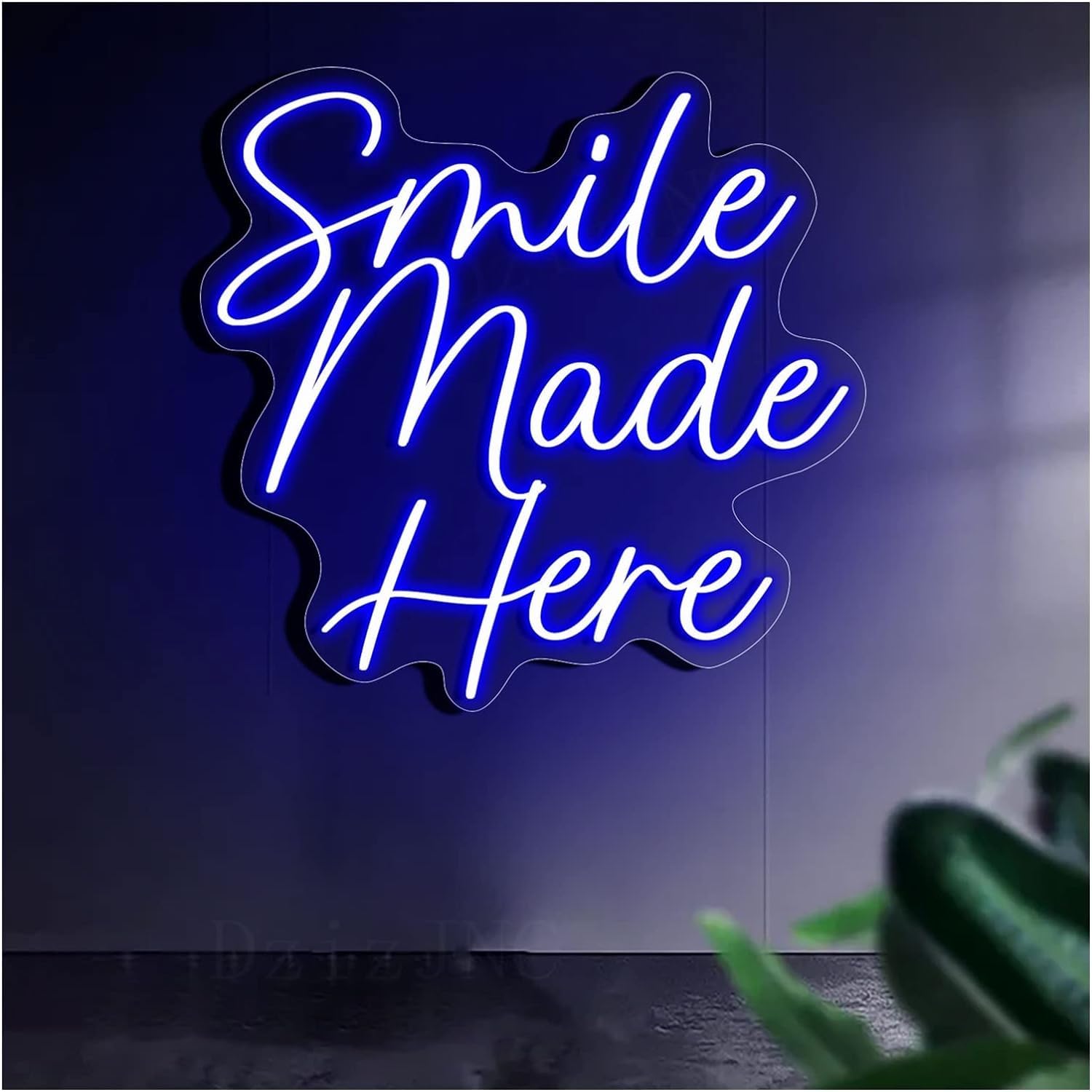 WaiDXn LED Sign Light Handmade Neon Sign For Bar Decoration Home Room Shop Wall Decoration (colour: Blue, Size: 56x56cm (22x22in))