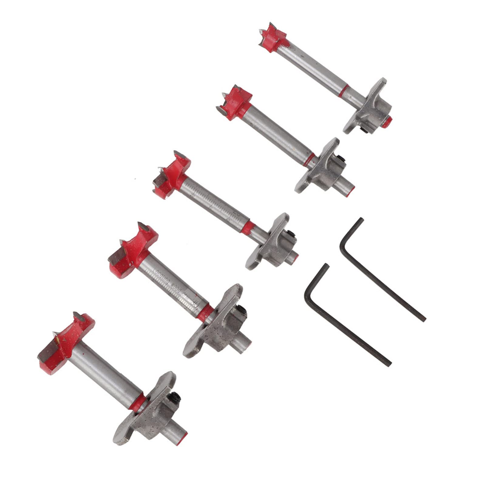 Ultimi 5 pezzi 15-35mm Set punte da trapano Forstner professionali con custodia, acciaio ad alto tenore di carbonio con gambo tondo per la lavorazione del legno Sega a tazza per legno Troncatr