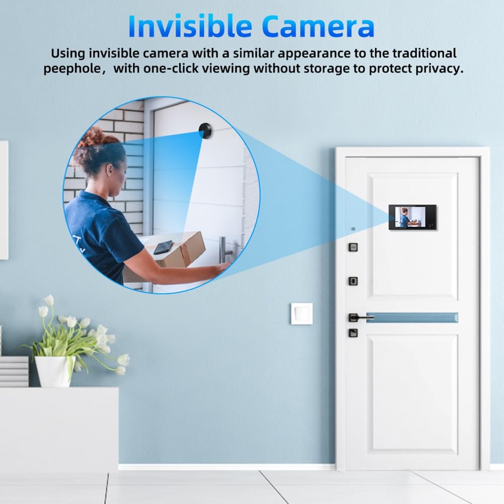 Mirilla Digital de 3,5 Pulgadas con Monitor LCD Gran Angular de 120°, de Seguridad para Puertas de 35 A 100 mm de Grosor B