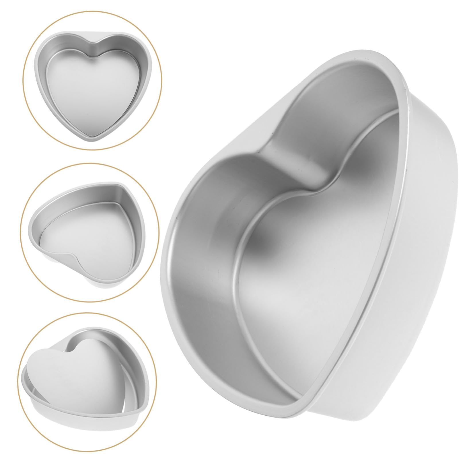Molde Creativo para Pasteles Forma de Corazón, de Aleación de Aluminio, Fácil de Desmoldar, Adecuado para Reuniones Familiares y Principiantes en Repostería