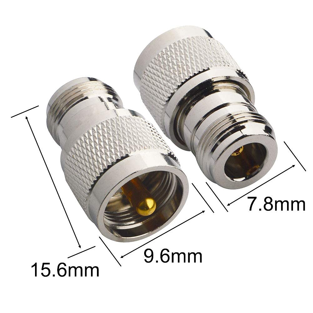 BOOBRIE 2 adaptadores coaxiales BNC UHF PL259 conector UHF macho a BNC hembra Adaptador de antena de radio portátil para antenas SO239/RF/dispositivos LAN inalámbricos/radio Wi-Fi