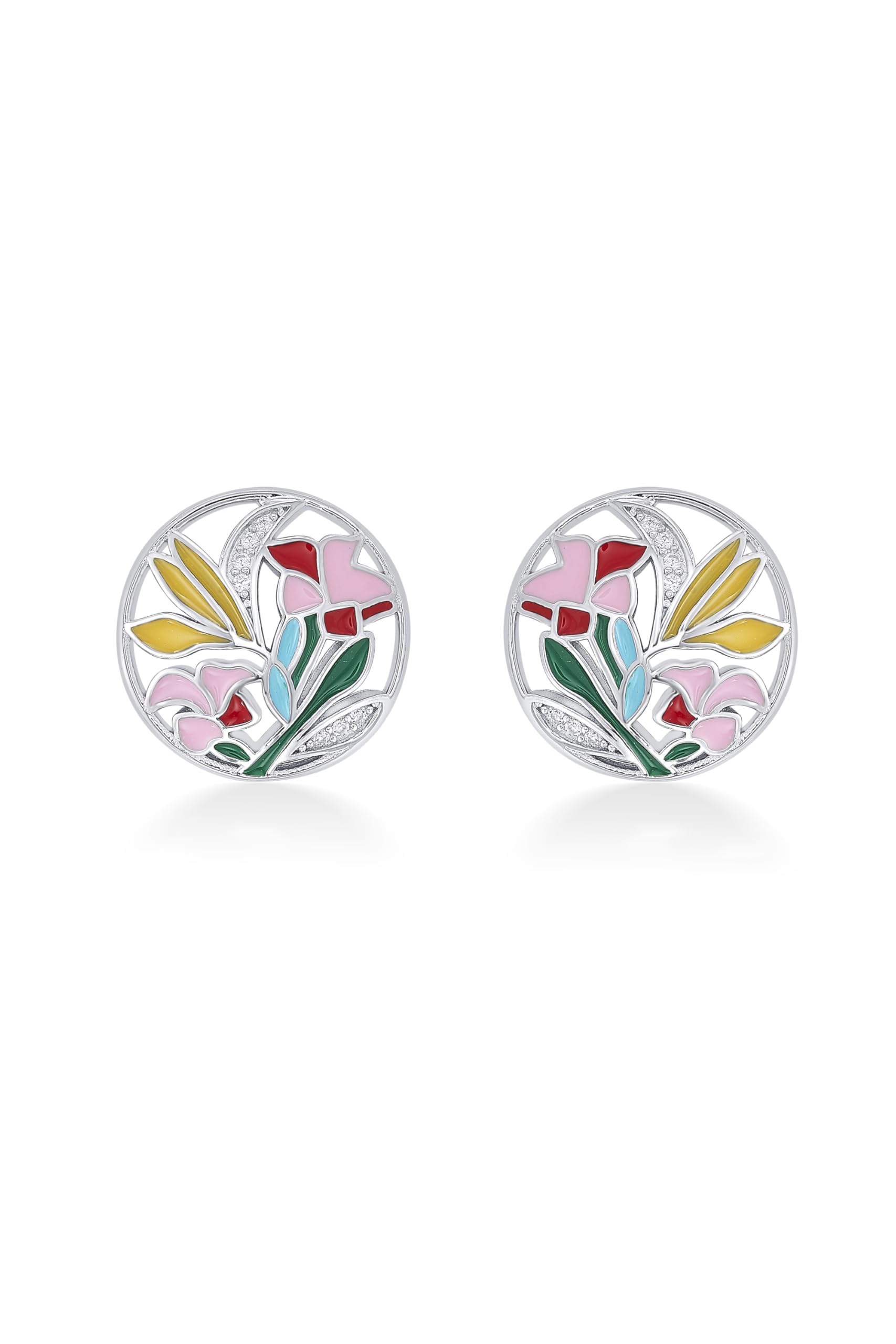 Nipura Sterling Silver Enamel Hoops | Elegant Bali Earrings for Women | Beautiful Silver Jewellery | Minimalist Hoop Earrings | Stylish Earrings for Women | Ideal for Women and Girls (B0DCGJN8YG) Amazon Price History, Amazon Price Tracker