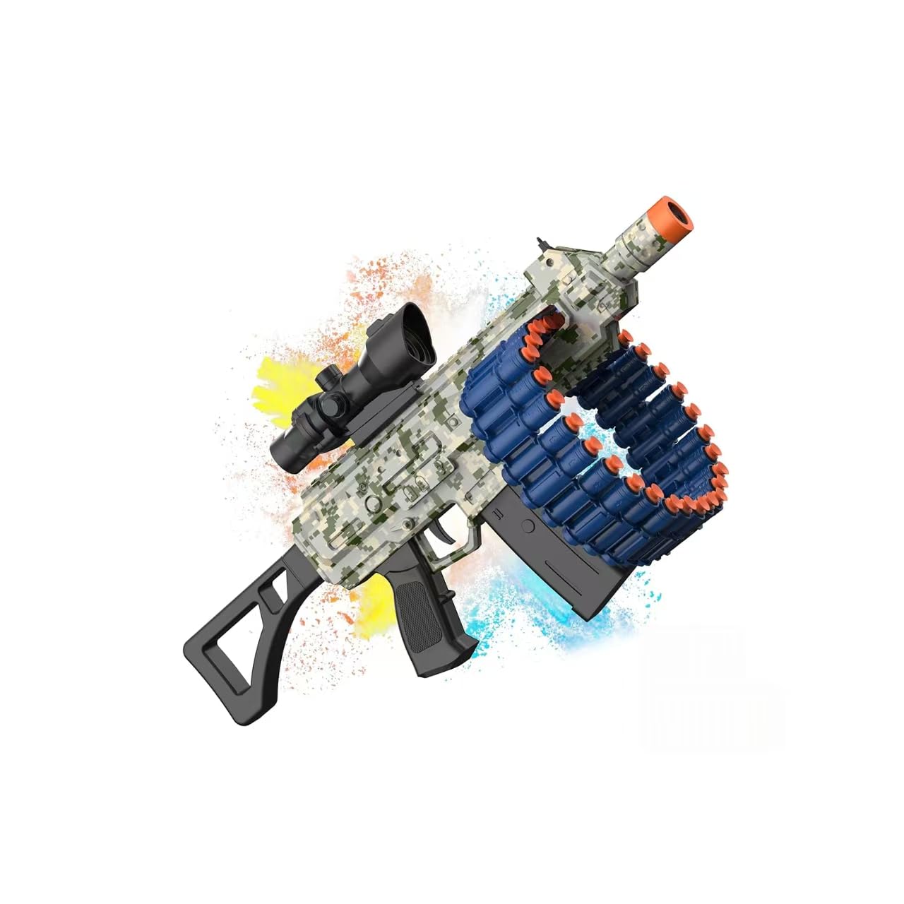 Electric Automatic Toy with Scope, JakMean Toy Blaster with 30 Dart Clips and 100 Foam Darts, Outdoor Shooting Games Toys for 6-12 Year Old Boys & Girls Adults, Gifts for Birthday Xmas, Green