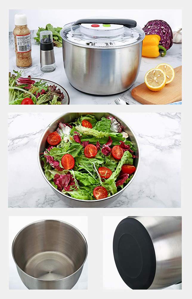 Essoreuse À Salade, 5 litres, Acier Inoxydable
