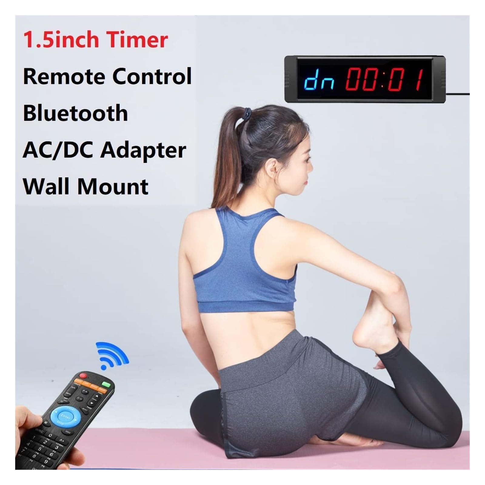 Timer palestra, Timer da palestra for allenamento con controllo remoto e tramite telefono App LED Intervallo di Allenamenti Orologio Conto alla rovescia