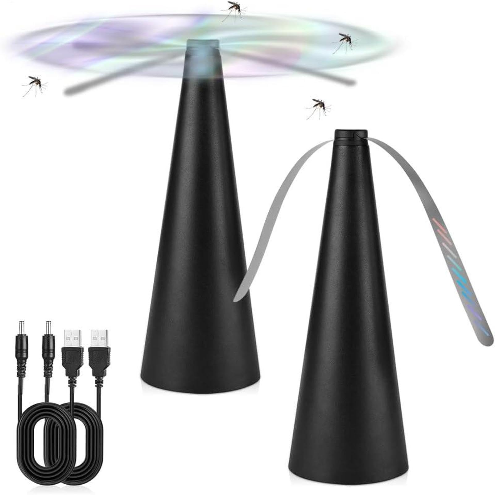 Fly Repellents Fan, 22CM USB Rechargeable Fly Fans for Tables, 2PC