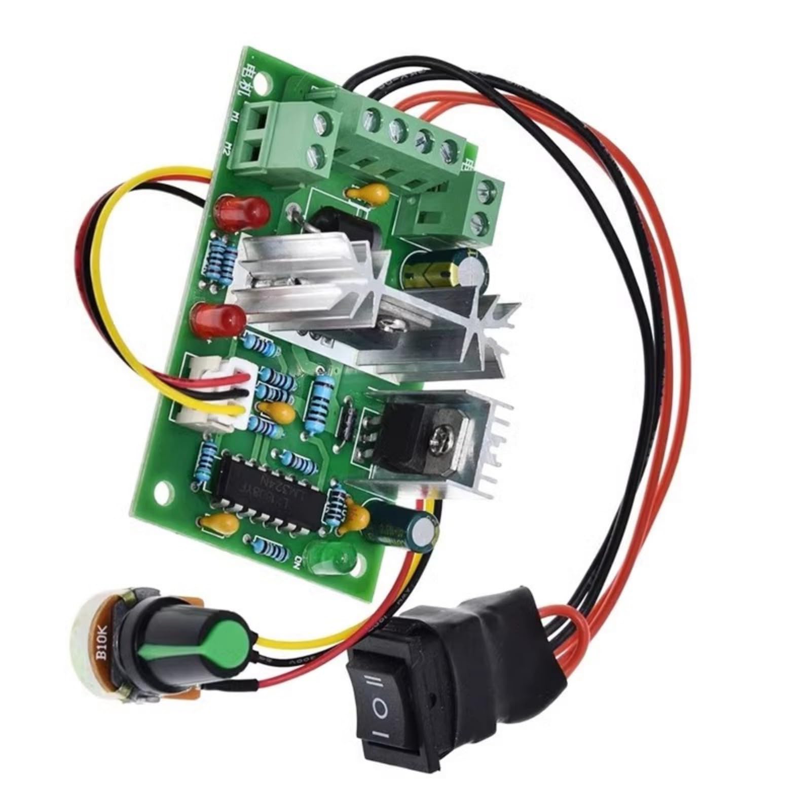 Xjdzineq Reversible Motor Speed Controller Adjustable Duty Cycle 10V 30V DC10V-30V 120W External Voltages Control