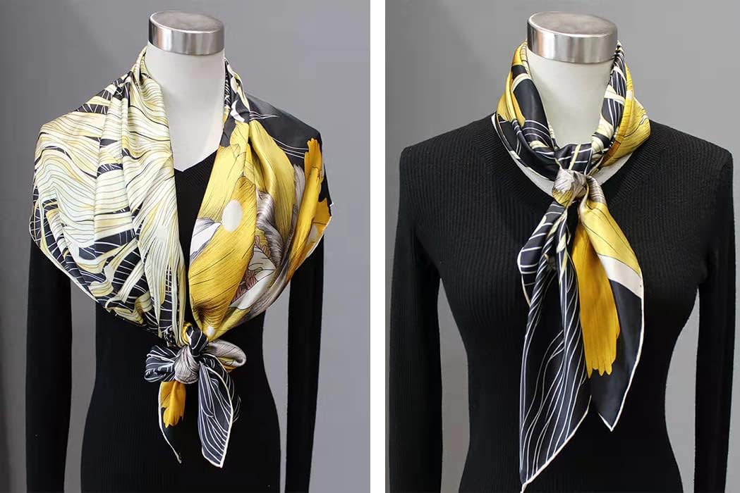 ANDANTINO 100% Silk Scarf 43" Large Square Lightweight Headscarf& Shawl–Women Hair Wraps-With Gift Packed - Image 3