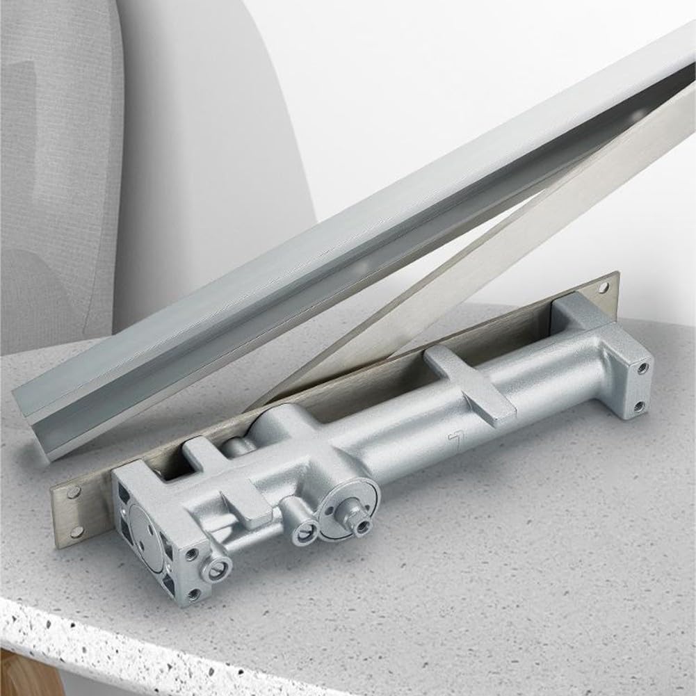 Ferme-porte automatique pour portes en bois jusqu'à 45 kg – Butoir hydraulique réglable pour une fermeture en douceur et contrôle de la vitesse – Idéal pour la maison ou les chambres d'hôtel
