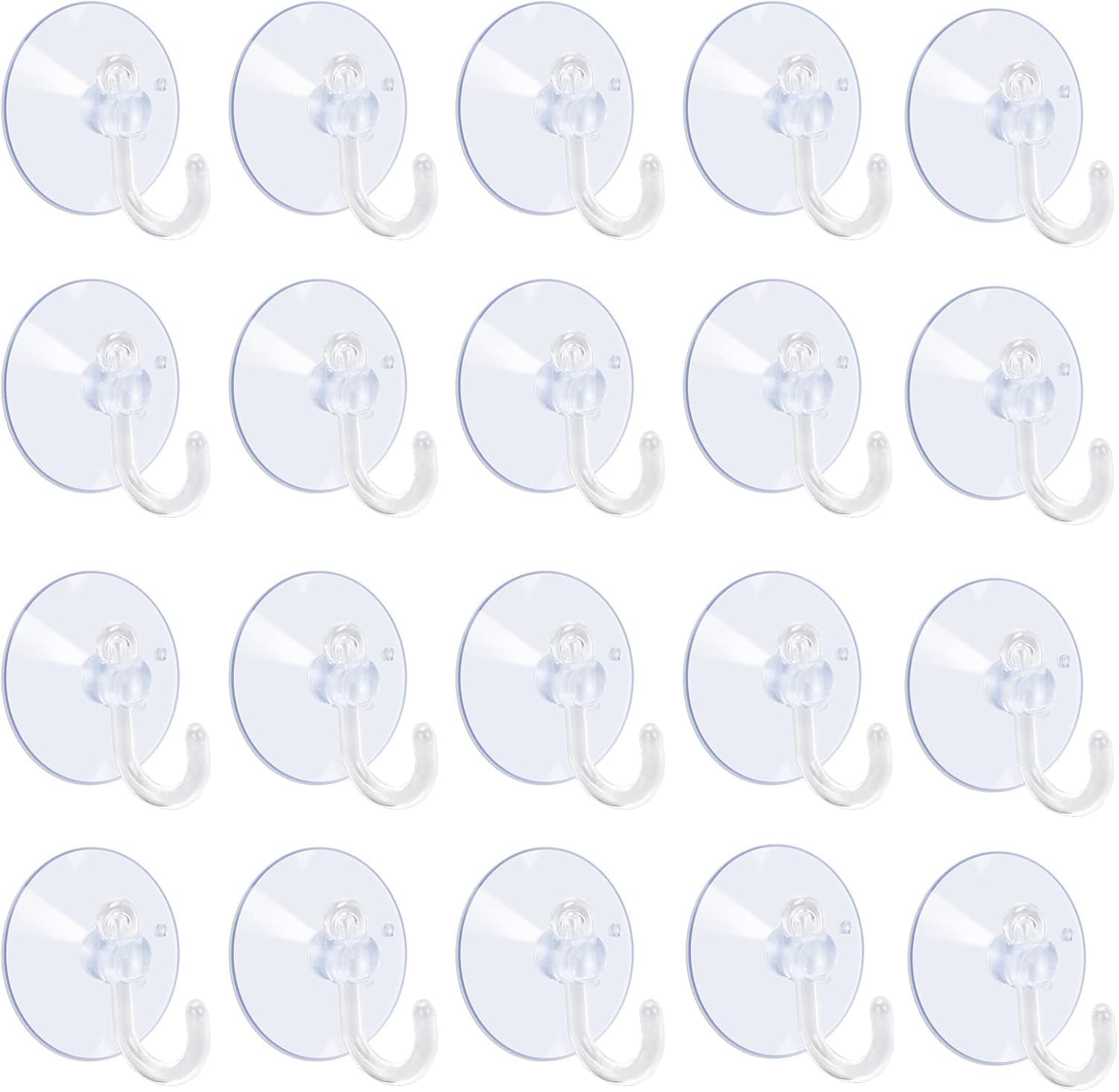 Shatchi 12Pcs Suction Cup Sucker Pads with Clear Plastic Hooks for Glass Window Bathroom Kitchen Door Ceiling Hooks Hangers 25mm