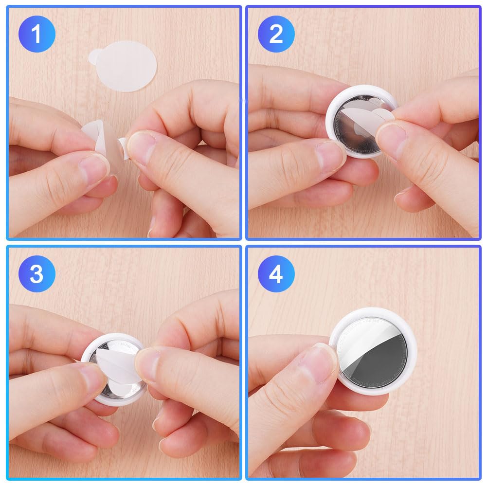 AXFEE Llavero para AirTag Cuero, Llaveros AirTag Funda Protectora con Película Protectora, Llavero Portátil Impermeable, Localizador para Llaves, Mascotas y Mochilas(Blanco) — view 8