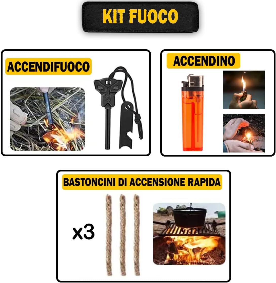 Kit di Sopravvivenza Avanzato - Zaino di Emergenza con Accessori Outdoor (Z3Advanced)