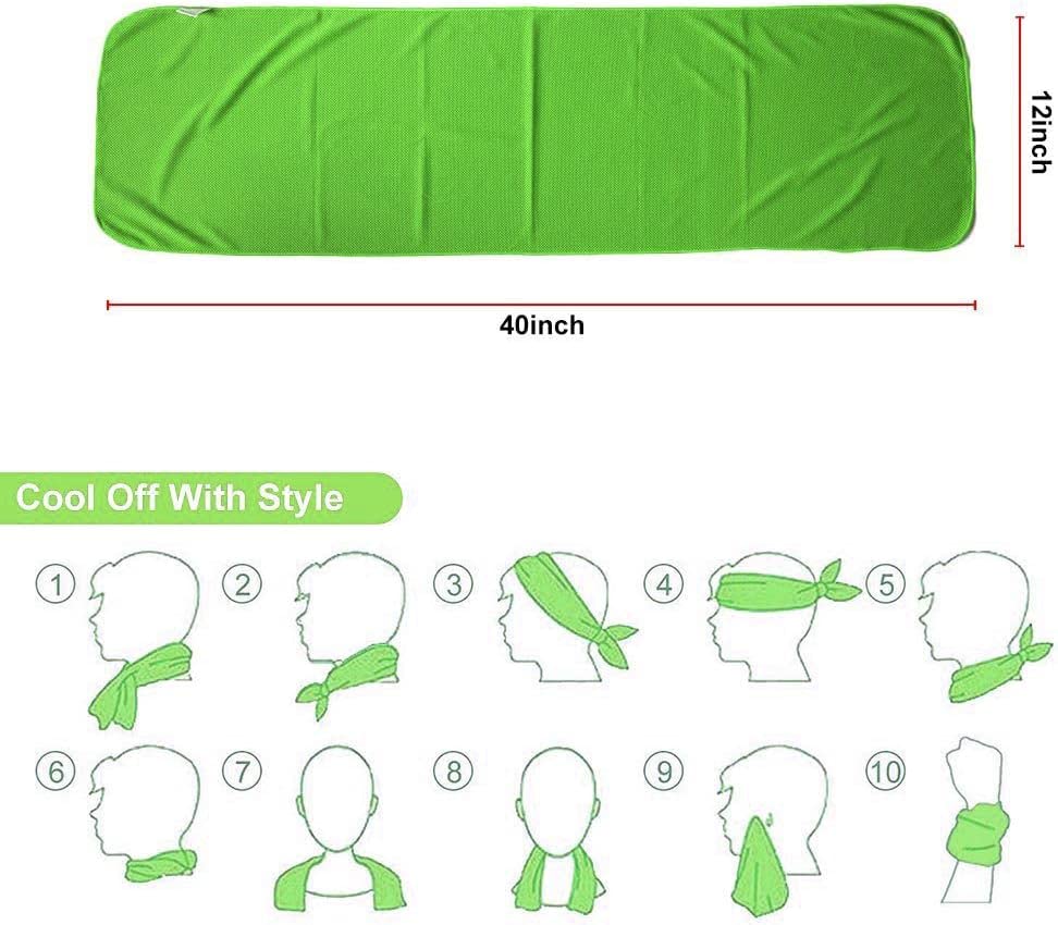 Sukeen Cooling Towel,Instant Evaporative Cooling for Sports,Yoga,Golf,Gym,Neck,Workout and More(40”x 12”)