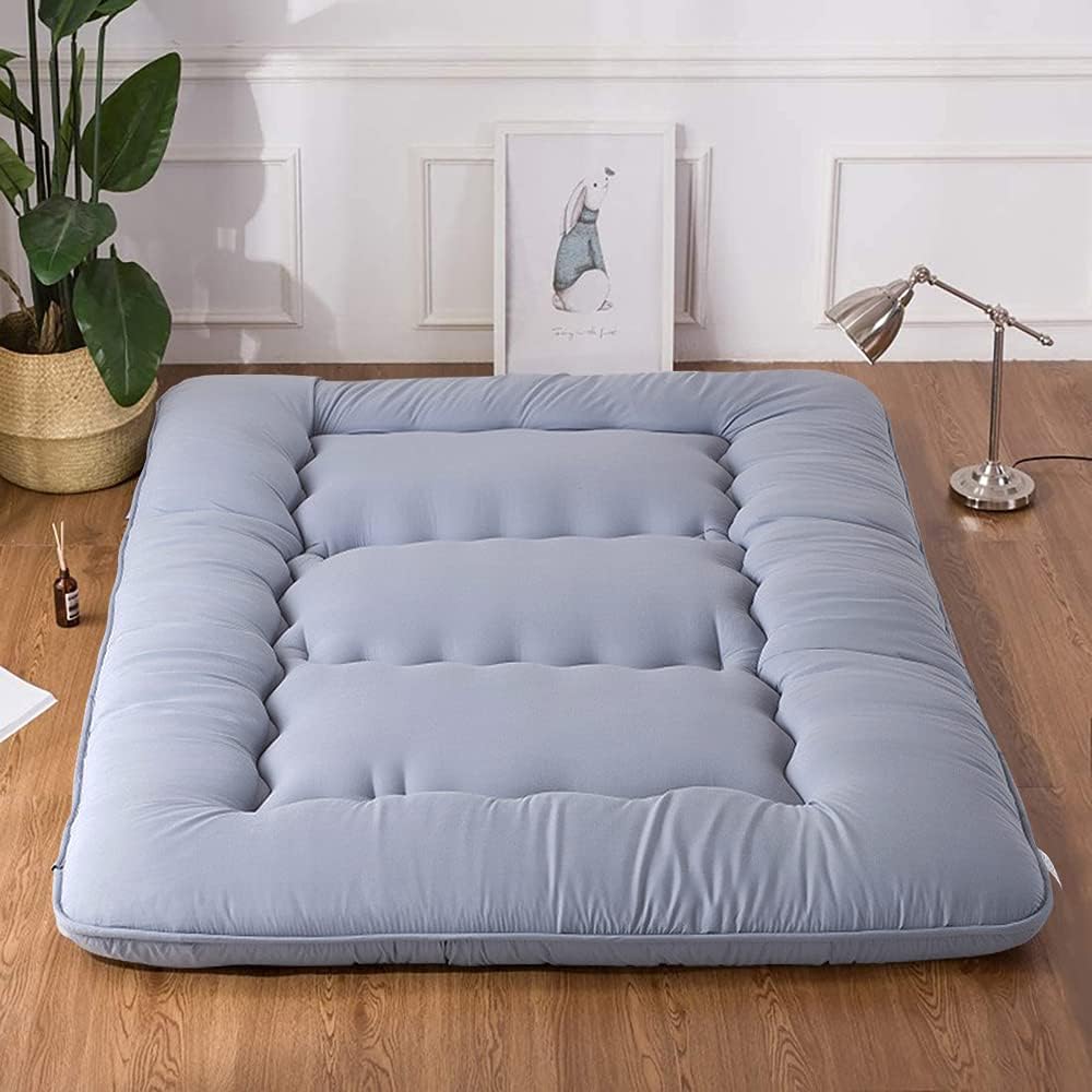 Spnor Japanese Floor Mattress Futon Mattress, Thicken Tatami Mat Sleeping Pad Foldable Roll Up Mattress Boys Girls Dormitory Mattress Pad Kids Floor Lounger Bed Couches and Sofas (Full)