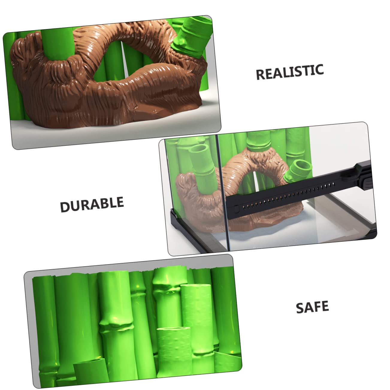 Sosoport 3D Rückwand für Aquarium aus Kunstharz mit Realistischem Bambus Hintergrund Lebendigen Farbdetails für Landschaftsgestaltung im Aquarientank und Schildkrötenbecken Zufällige Farbe