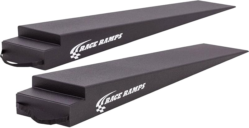 Race Ramps 7in Portable Trailer Ramp, Lightweight & Non-Scratch, 2-Pack | Automotive Platform for Trailer Loading, Vehicle Maintenance, Display and Oil Changes, Non-Marring for Garage Use