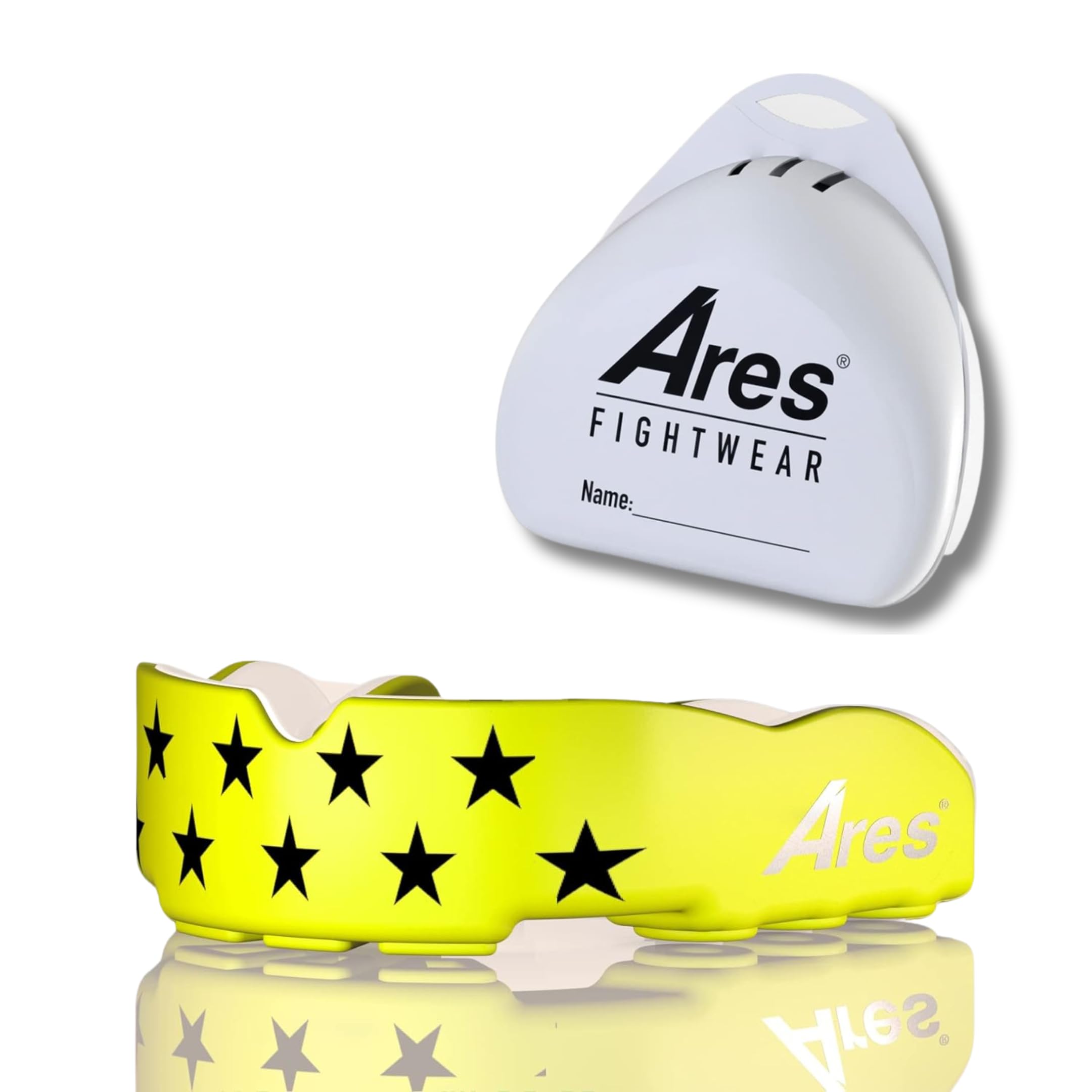 Ares Fightwear® SlimLine Mundschutz Boxen inkl. Aufbewahrungsbox für Kampfsport, MMA & Athleten I Maximaler Zahnschutz dank Optimaler Passform I Profi Mouthguard für Herren & Damen