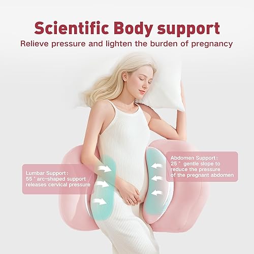 Miniatura 3 de Almohada de embarazo, almohada de maternidad portátil para mujeres embarazadas, almohada de cuña de viaje para dormir de lado, almohada corporal de