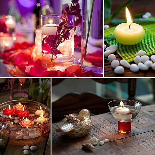 Miniatura 9 de Floating Candles,Multicolor Classic Unscented Tealight Shape Candles with 100PCS Silk Rose Petals,Long Burning Candle Discs for