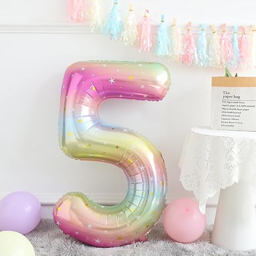 Miniatura 10 de Decoraciones de fiesta de cumpleaños de tercer cumpleaños de unicornio para niña, juego de globos temáticos de fiesta de unicornio morado y rosa,