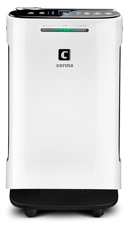 Cerina Air Purifier | Wi-Fi Enabled Air Purifier | True HEPA Filter | 5-Stage Purification | Antibacterial Filter | Activated Carbon Filter | Ion and Plasma Technology (White)