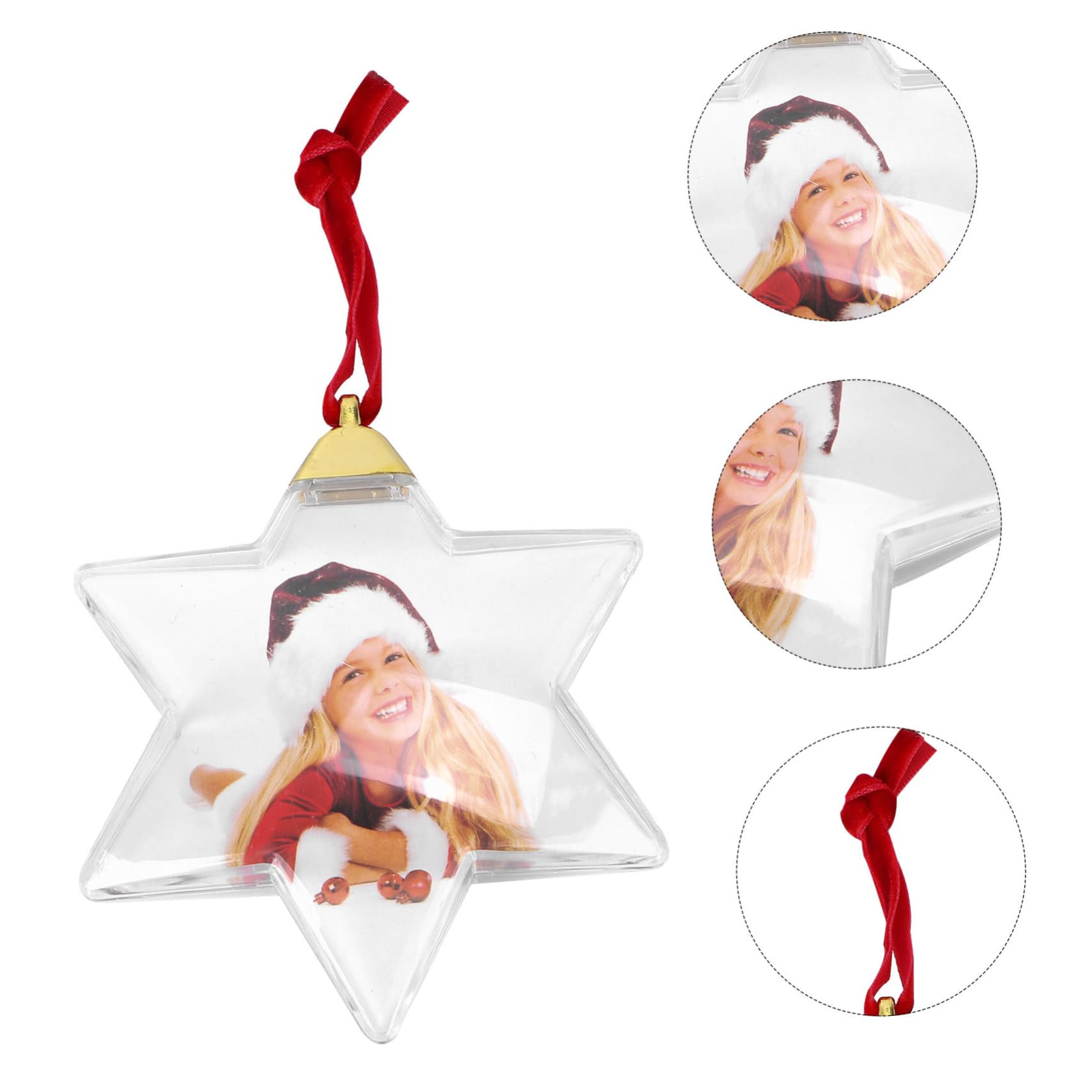 Ciieeo 2 Juegos De Marcos De Fotos Colgantes Adornos Navideños Decoración para Fotos De Fiesta Soporte para Fotos Colgante Creativo para Arte Decorativo 6-6 Piezas X 2