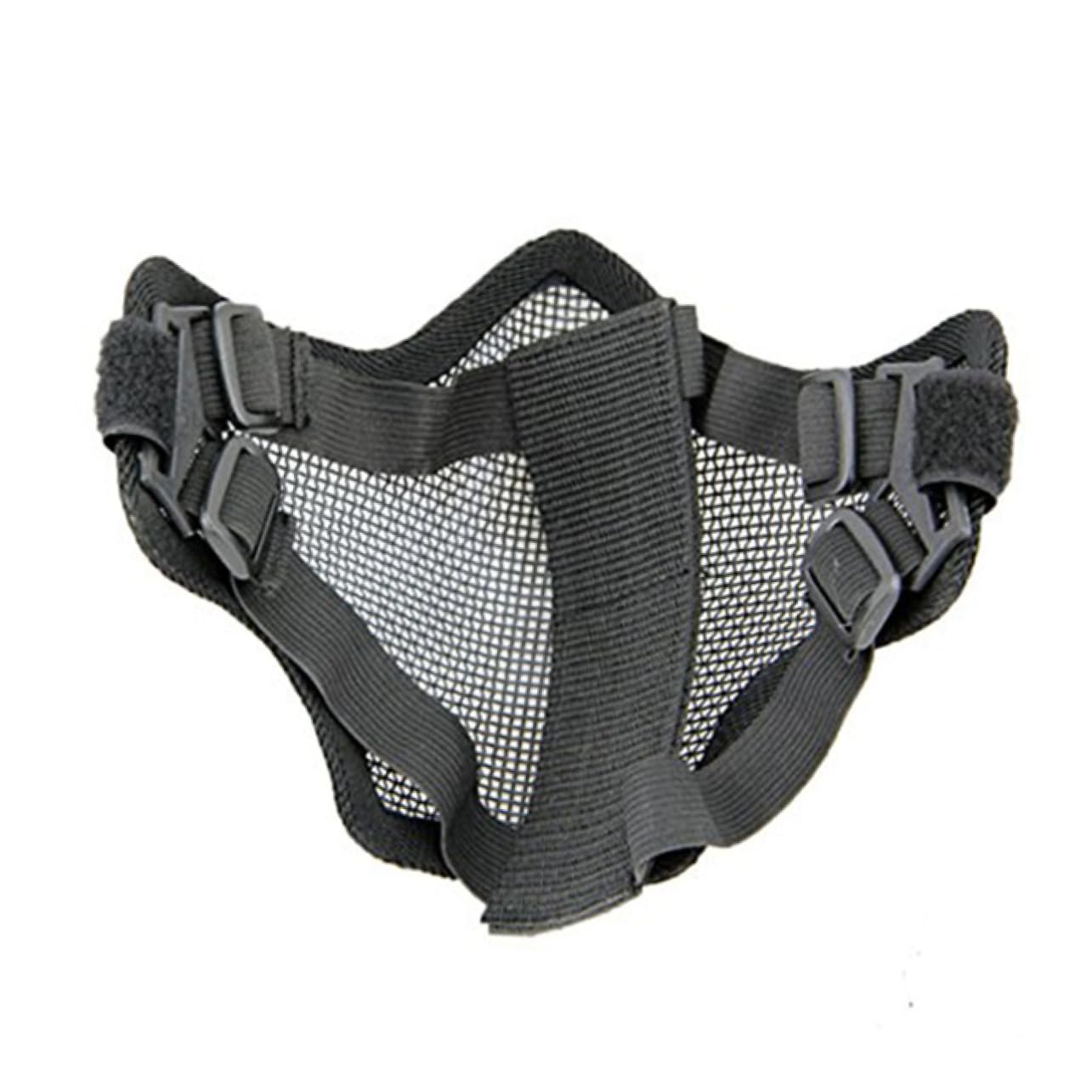 Toyvian Maille Métallique Extérieure pour Paintball Demi-Visage Ajustable Noir