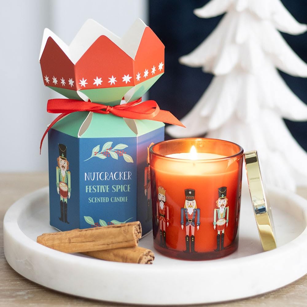 Nutcracker Tube Candle | Festive Spice Scented Candle | 70-Hour Burn Christmas Candle